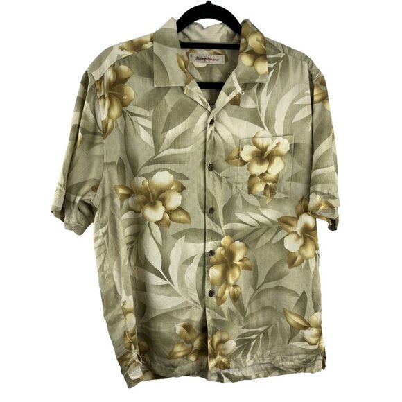Tommy Bahama Yellow Floral Silk Vacation Shirt Men's Size S - Picture 1 of 8